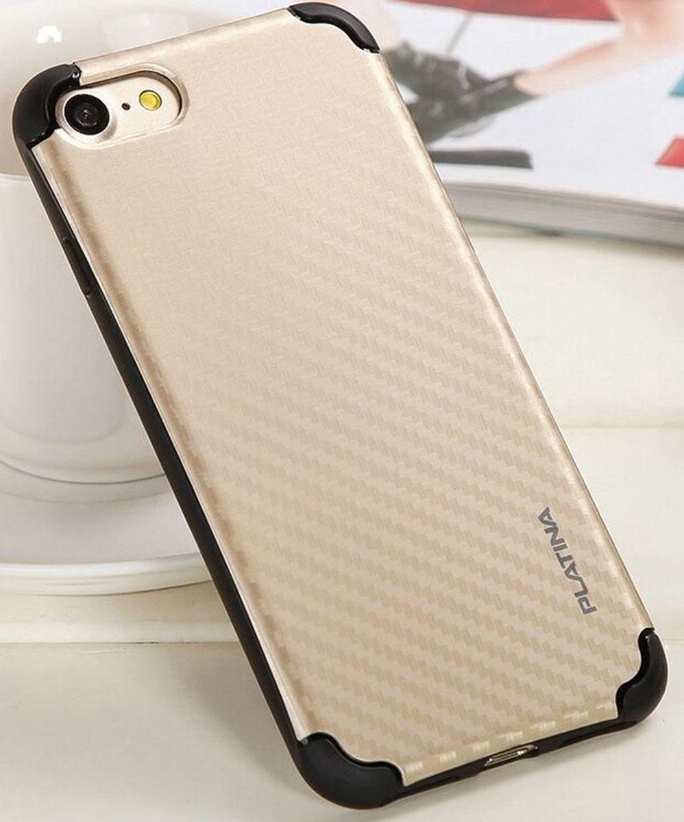 GSM-Basix Backcover Carbon voor Apple iPhone X/XS Goud