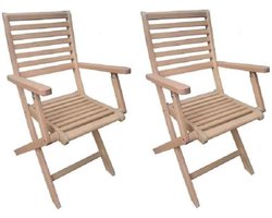 NO NAME – HHC14171D – Tuinstoelenset 2 – Teaklook – Opvouwbaar