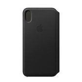 Leren Folio-hoesje voor iPhone XS Max - Zwart