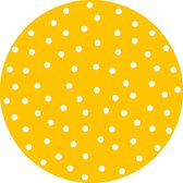 Mat, Vloermat, Vloerkleed, Tapijt, Kind - Kinderkamer Yellow Dots - Rond - Wasbaar - Antislip - 75 x 75 cm