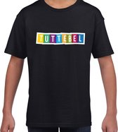 Tuttebel fun tekst t-shirt zwart kids S (122-128)