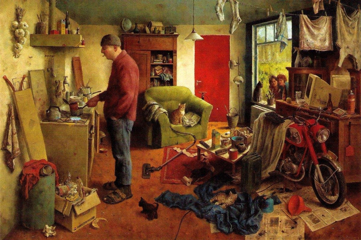 Puzzel 1000 stukjes -Marius van Dokkum-mannenhuishouding