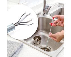 HMerch™ Ontstoppingsveer – Gootsteenontstopper Veer – Ontstoppen van Gootsteen / Afvoer / Doucheputje / Riool – RVS – 60 cm