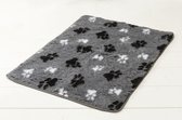 Lovely Nights vetbed bench grey with 2 color print paw + bies 109x69 rechthoek