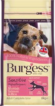 Burgess - Dog Sensitive Schotse Zalm / Rijst - Hondenvoer - 12.5 kg