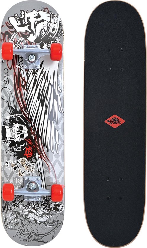 Schildkrot Skateboard - wit/zwart/rood | bol
