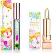 GLAMFOX Moonlight Flower Lipstick + Lipgloss 2 Stuks - 100% Echte Bloem - 24K Goudpoeder - Korean Skincare - Lip Plumper - Lip Plumping - Lipgloss Transparant - Lippenstift Langhoudend - Long Lasting -  Essence Make Up - Beauty - Make-up - Lip Makeup
