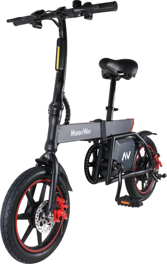 schoner hanger Ophef MoovWay E-Bike - Elektrische Fiets - vouwfiets- trapondersteuning fiets -  14inch -Zwart | bol.com