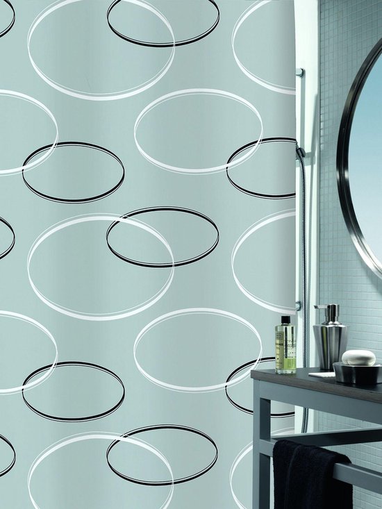 Spirella Anello - Douchegordijn - Grijs - Polyester - 180 x 200 cm