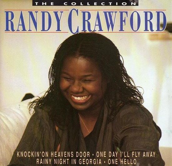 Randy Crawford lacht op de hoes van haar collectiealbum, met de tekst 'The Collection' en songtitels.