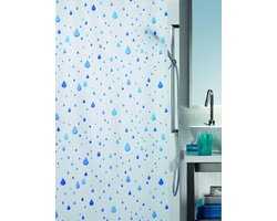 Spirella Waterdrop - Douchegordijn - Blauw - Vinyl - 200 x 180 cm
