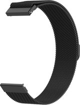 SmartphoneClip® Milanees 20mm zwart bandje geschikt voor Garmin Venu/Vivomove/Vivoactive 3/Forerunner 245/Forerunner 645