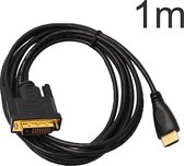 Gold-Plated HDMI naar DVI Kabel Adapter - Verloopkabel Converter Omvormer - Full HD 1080P Compatible - 1 Meter