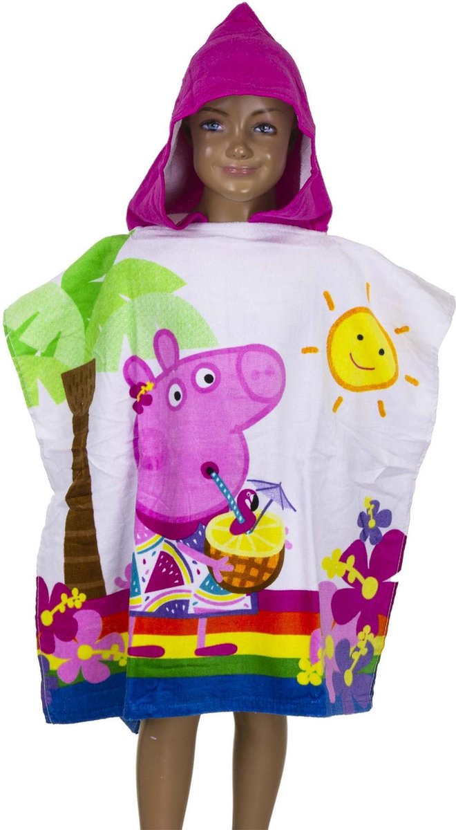 Peppa Pig badponcho - 60 x 120 cm. - Peppa Big poncho handdoek - 100% katoen van Peppa Pig — afbeelding 3