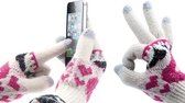 Avanca Touchscreen Handschoenen - Smartphone Handschoenen - One Size - Wit/Roze