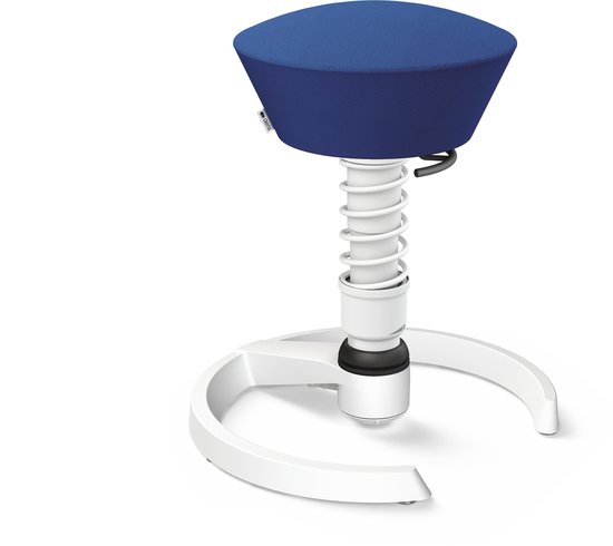 Aeris Swopper - ergonomische bureaukruk - wit onderstel - blauwe zitting - gliders - standaard