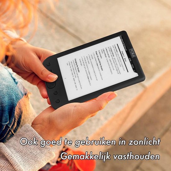 Simple E-INK E-Reader – Hoge Resolutie & Groot Beeldscherm & Schermverlichting + Hoesje & adapter – 8GB - Zwart – E-Book Reader – 6 inch - Pora