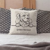 Sierkussen - Golden Retriever - Wit - 45 Cm X 45 Cm