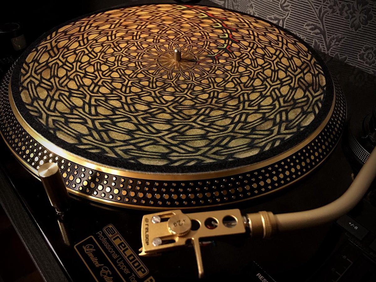 GEOMETRIC BROWN Felt Zoetrope Turntable Slipmat 12" Premium slip mat