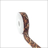 Tijger motief lint - 16 meter x 25 mm - Fluweel - Velvet (2 rollen van 8 meter)