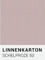 Linnenkarton 50 Schelp roze 30,5x30,5cm  240 gr.