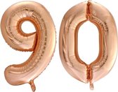 Folieballon nr. 90 Rosé Goud 86cm