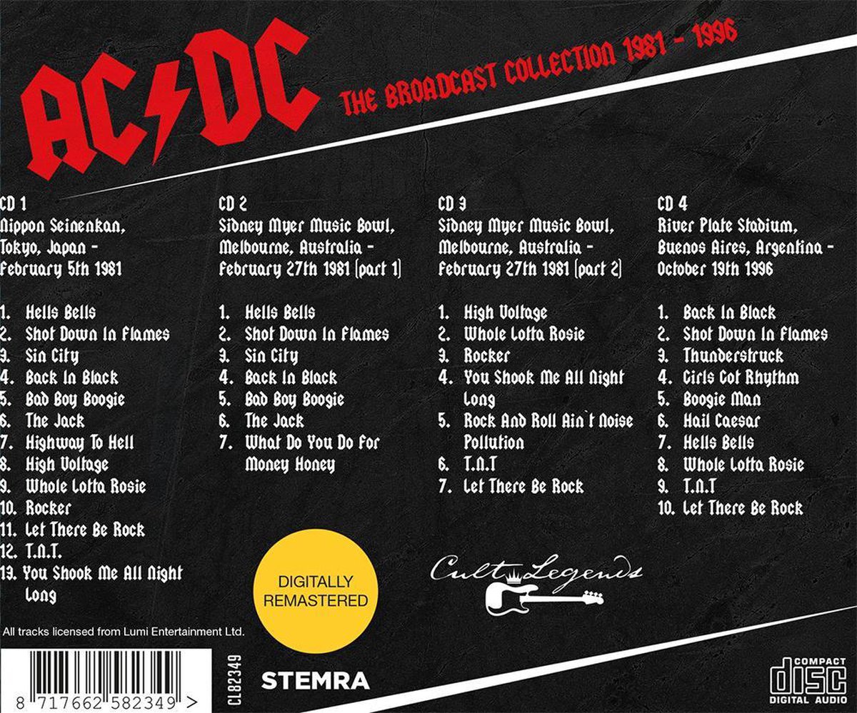 The Broadcast Collection 1981 -1996, AC/DC | CD (album) | Muziek | bol.com