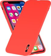 Siliconen hoesje met camera bescherming geschikt voor Apple iPhone X / Xs - rood