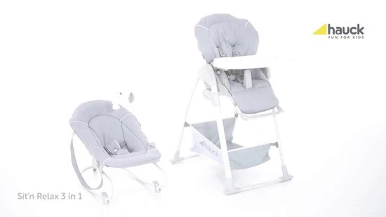Chaise haute Sit N Relax 3in1 stretch grey Hauck - Bambinou