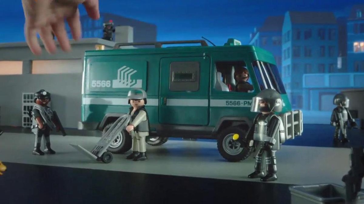 Playmobil 5566 - Convoi De Fonds Avec Véhicule Blindé, Thème Police, Occasion
