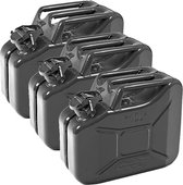 Oxid7® benzinejerrycan brandstofjerrycan metaal 3x 10 liter - met UN-keurmerk - TÜV Rheinland gecertificeerd - typegoedkeuring - behandeld met moffelen - jerrycan met bajonetsluiti