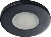 IP44 LED inbouwspot Ebba -Rond Zwart -Extra Warm Wit -Dimbaar 5W -Philips