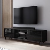 Maison Home Lefyr - TV meubel Zwart - TV Kast - Staand - Scandinavisch - 140 cm - met LED