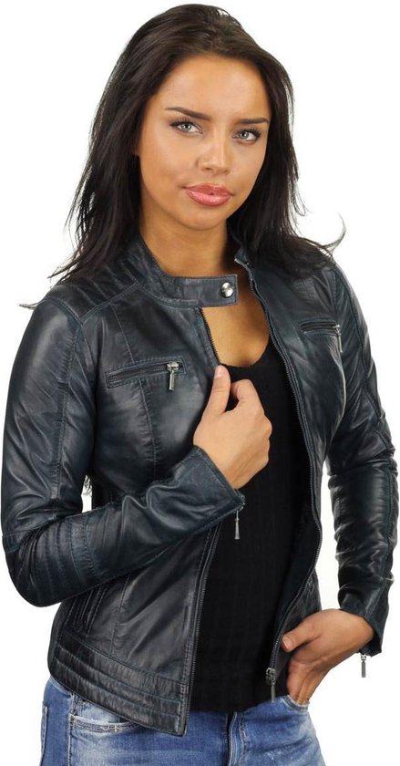 Versano Mesa Leather Dames Biker Jacket Dames Manteau L.