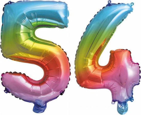 Ballon aluminium n ° 54 Rainbow 86cm
