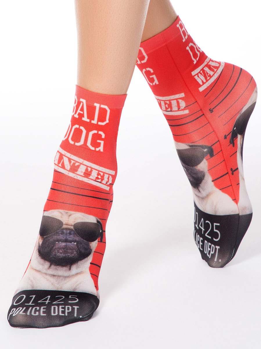 Polyamide sokjes met trendy-dessin (2-paar geschenkset) Maat 36-39