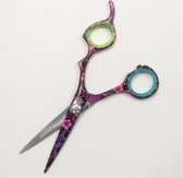 Professionele kappersschaar maat 5 rechtshandig - multicolor - Geschikt voor knip- en uitdunwerk - Coupeschaar - 5 inch
