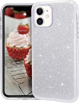 Apple iPhone 11 Backcover - Zilver - Glitter Bling Bling - TPU case