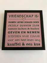Fotolijst met tekst – vriendschap is: - 13 x 13 cm