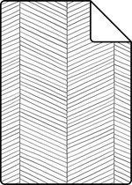 Proefstaal ESTAhome behangpapier visgraat-motief zwart wit - 139106 - 26,5 x 21 cm