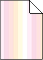 Proefstaal ESTAhome behang strepen regenboog licht roze en beige - 138924 - 26,5 x 21 cm