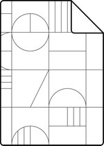 Proefstaal ESTAhome behang art deco motief wit en zwart - 139142 - 26,5 x 21 cm