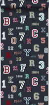 ESTAhome behangpapier cijfers & letters donkerblauw - 138833 - 53 cm x 10,05 m