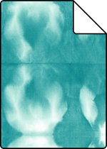 Proefstaal ESTAhome behangpapier tie-dye shibori motief intens turquoise - 148683 - 26,5 x 21 cm