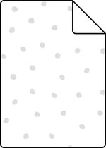 Proefstaal ESTAhome behangpapier stippen grijs en wit - 138935 - 26,5 x 21 cm