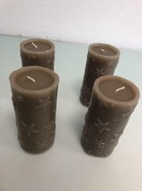 Kaarsen met sterretjes, goud ( 4 stuks )
