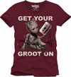 Gardians of the Galaxy vol.2 - Get Your Groot On Burgundy T-Shirt - S