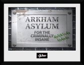 BATMAN COMIC - Collector Print 30X40 - Arkham Asylum Sign