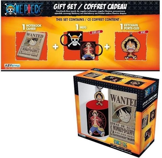 ONE PIECE - Coffret cadeau (Mug + Porte-clés + Mini Carnet) - Luffy