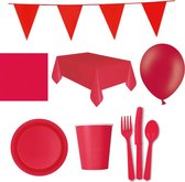 Feest versiering - Feest decoratie - Feest versiering verjaardag - Compleet Feestpakket - slingers verjaardag - ballonnen verjaardag - rood - Compleet Feestpakket op kleur voor max
